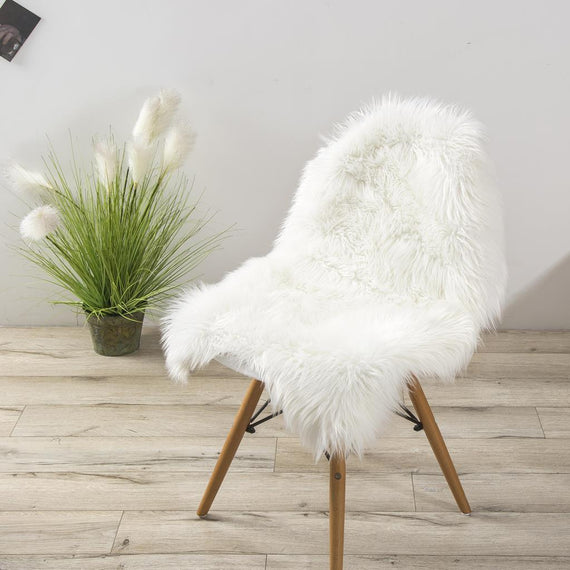 Lammfell Kunstfell Teppich Vorleger | Weiss - Schaffell